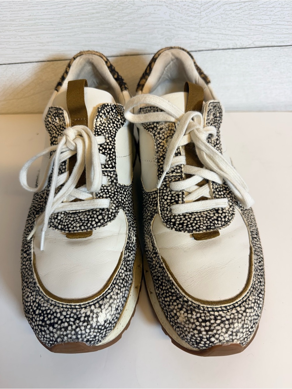 Madewell Kick Off Sneaker Leather and Spotted Calf Hair Women’s Size 11